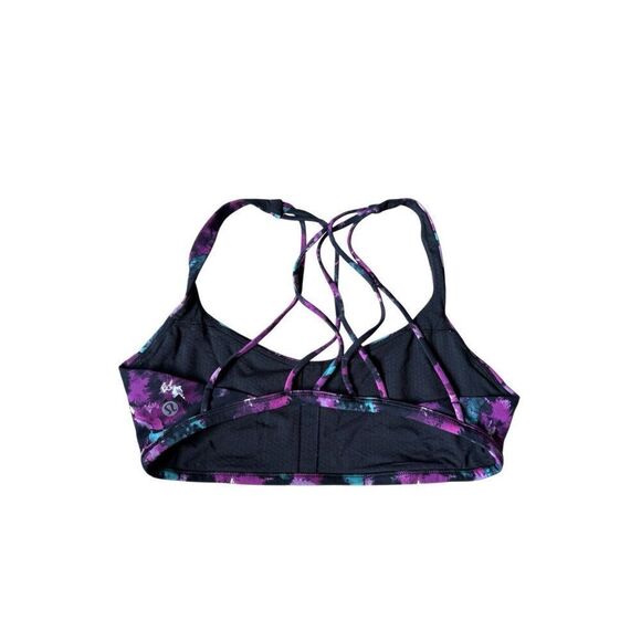 Lululemon Free To Be Tranquil Sports Bra size 6  Mini Midnight Bloom Black Deep - Picture 4 of 7